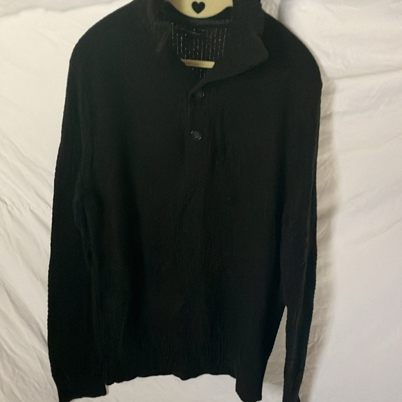 Banana Republic: Black Button collared Knit Sweater- Cotton Blend- L - Picture 10 of 14